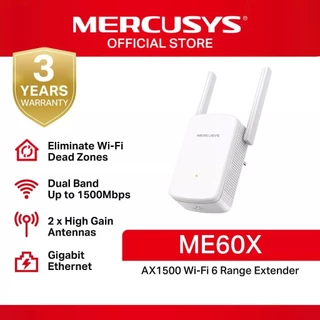 MERCUSYS (ME60X) Wi-Fi 6 AX1500 EXTENDER อุปกรณ์ขยายสัญญาณ ความเร็ว 1201 Mbps บนคลื่น 5 GHz