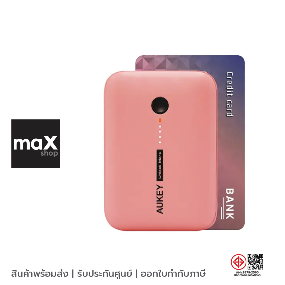 AUKEY แบตเตอรี่สำรอง Mini Powerbank 10,000 mAh PD 20W SCP 22.5W  สีชมพู ดำ รุ่น PB-Y55
