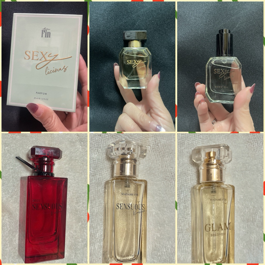 🍏ราคาแบ่งขาย 😉 💚MADAME FIN น้ำหอม 30 ml.SEXY ของแท้💯  GLAM  , wonderwall 15ml SENSUOUS 2025 50ml.