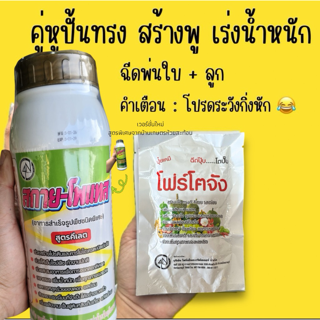 คู่หูสร้างทรงให้ลง AB สกายโพแทส 1 ลิตร +โตจัง 25 กรัม เร่งขยายพู ปั้นทรง เร่งน้ำหนัก