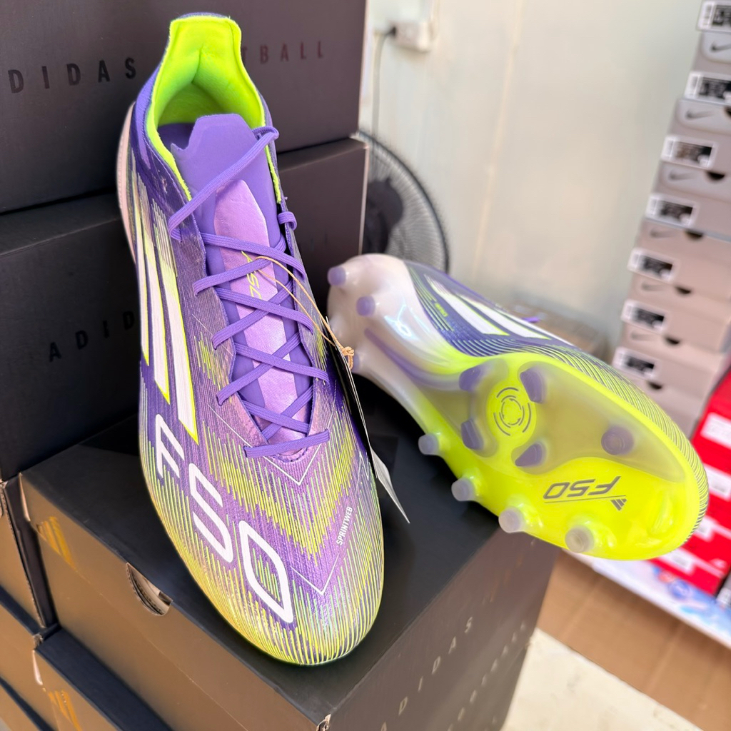 Adidas F50 Elite FG AG และ HG/AG ตัวท็อป (สีม่วง x เขียว)