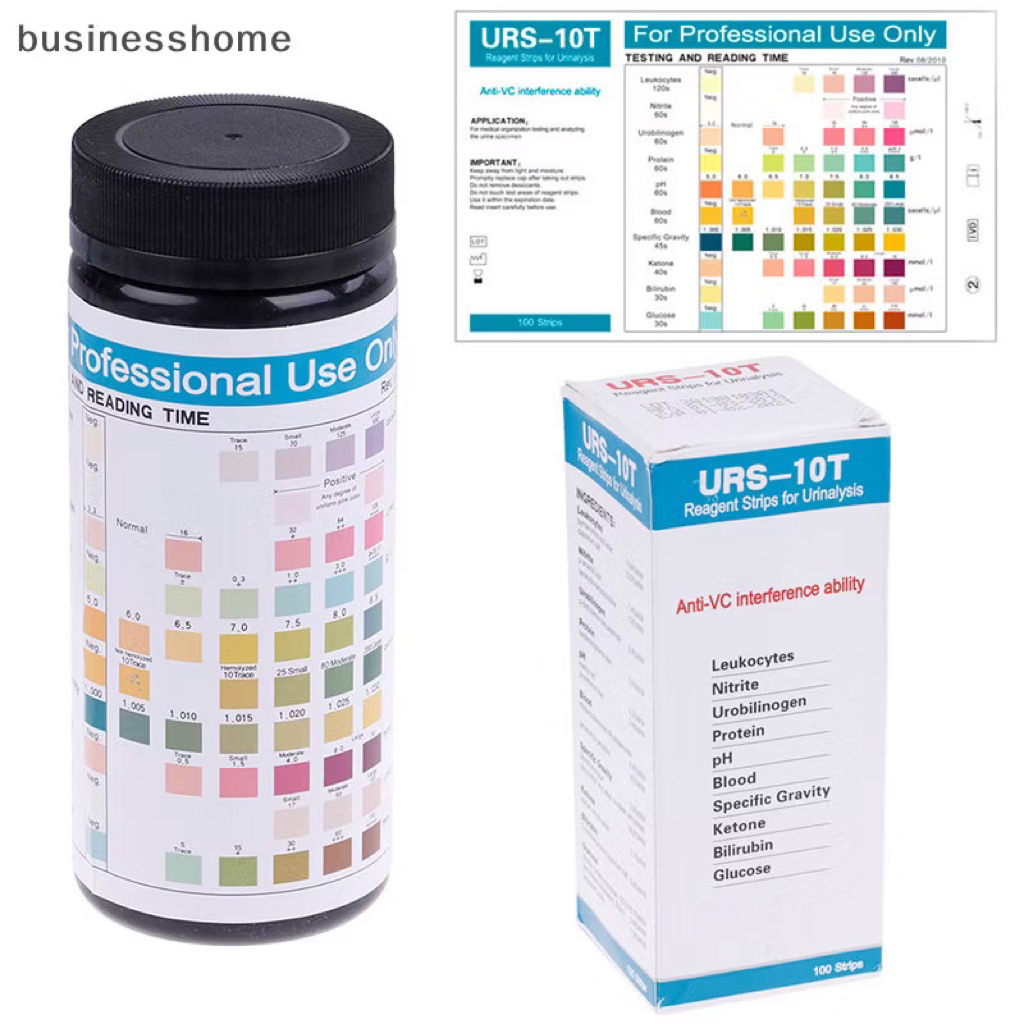 แถบตรวจปัสสาวะ 10 แถบ กระดาษทดสอบสารในปัสสาวะ URS-10T 100strips Urinalysis URS-10T 100strips