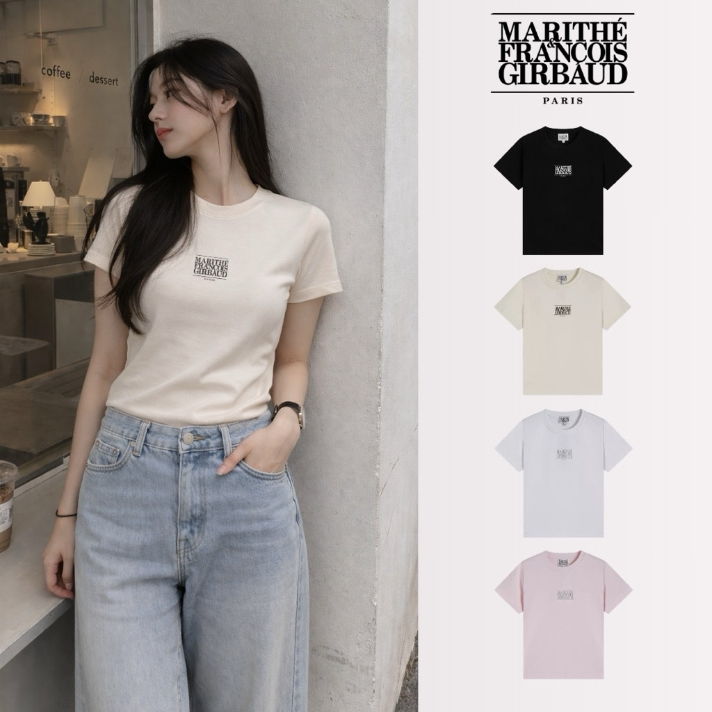 พร้อมส่ง / เสื้อยืด Marithe Francois Girbaud ❤️💯❤️ Small Classic Logo Tee ส่งสินค้าทุกวัน ส่งเร็ว