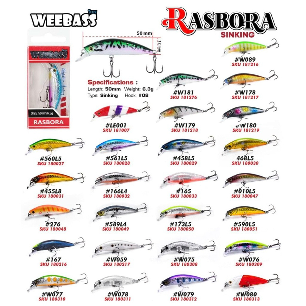 weebass Rasbora ขนาดเหยื่อ 5เซน 6.3กรัม