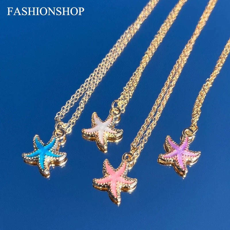 necklace สร้อยคอ🌊จี้ ปลาดาว🌊สไตล์เกาหลี สวย ใส่ไปทะเล🥰สำหรับผู้หญิง🛻ส่งเร็ว COD