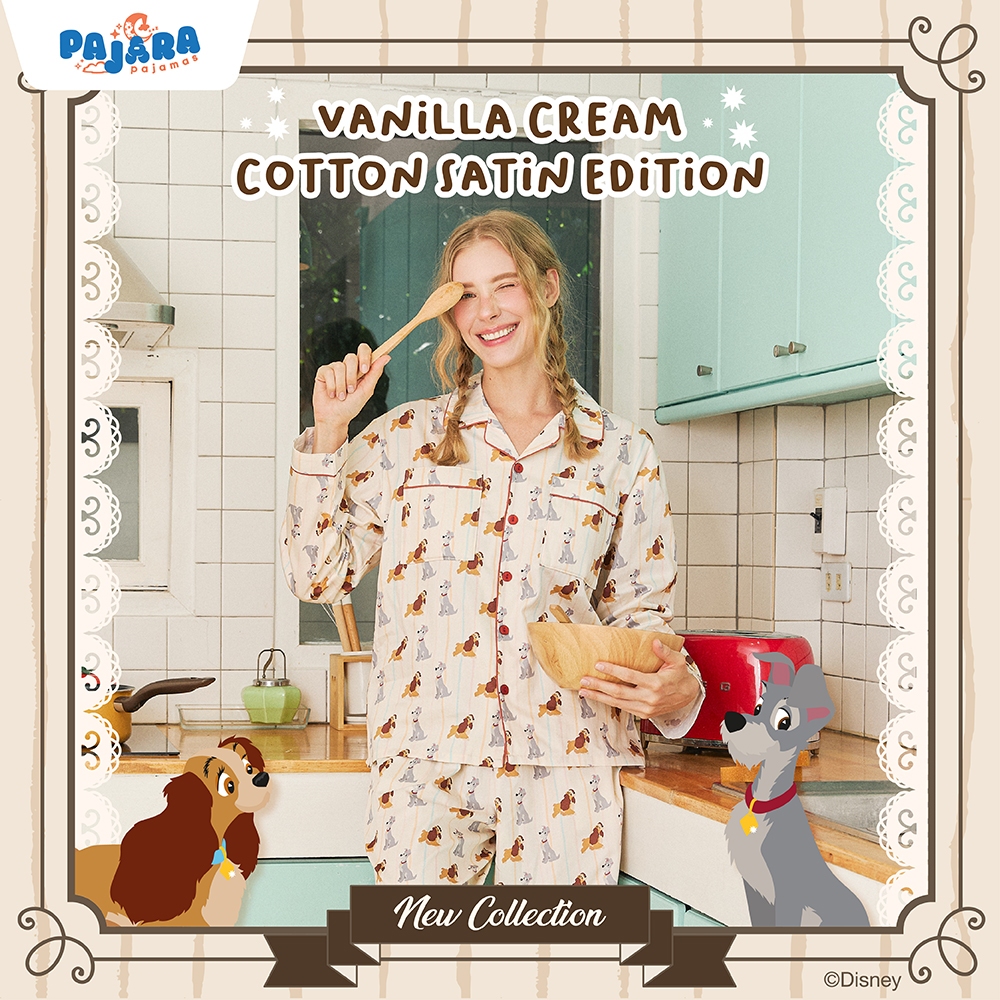 NEW ชุดนอน Pajara Pajamas (Premium) LT-THU-006 ลาย (Lady and the Tramp) ลิขสิทธิ์แท์ Disney เนื้อผ้า