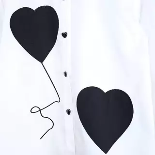 Lawyer Store [ 924955 ] เสื้อเชิ้ตแขนยาว รูปหัวใจ งานเชิ้ต กระดุมใช้งานได้จริง คอปกทรงคลาสสิกช่วยให้ดูสุภาพ ใส่ทำงาน