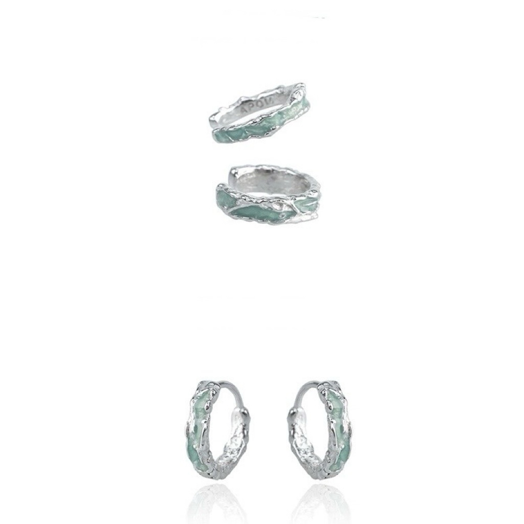 A PART OF ME – Lake Serenity Ear Cuff ต่างหูแบบคลิป,แบบห่วง ทะเลสาบสีมิ้นต์ - แรงบันดาลใจจากผืนน้ำ