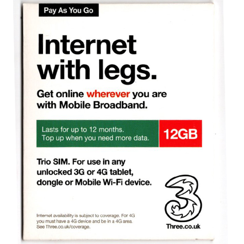 ซิมยุโรป Three UK Data SIM 12GB ใช้ได้สูงสุด 12 เดือน | 3UK ซิมเน็ตต่างประเทศ สำหรับ Pocket WiFi / T