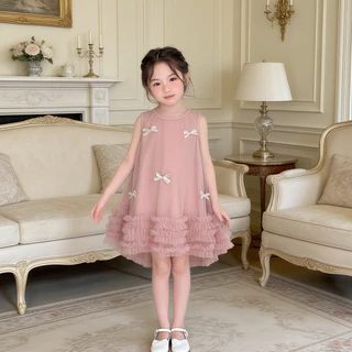1-9 ปี Tulle ชุดเดรสเจ้าหญิง ลูกไม้ ชุดเดรสเด็กผู้หญิง สไตล์เจ้าหญิง