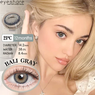 {COD}-Eyeshare 👍บาหลีสีน้ำตาล/สีเทา/สีฟ้า/สีเขียวคอนแทคเลนส์ 1 คู่ 14.2 มม.สีคอนแทคเลนส์ธรรมชาติรายปีเลนส์นุ่ม
