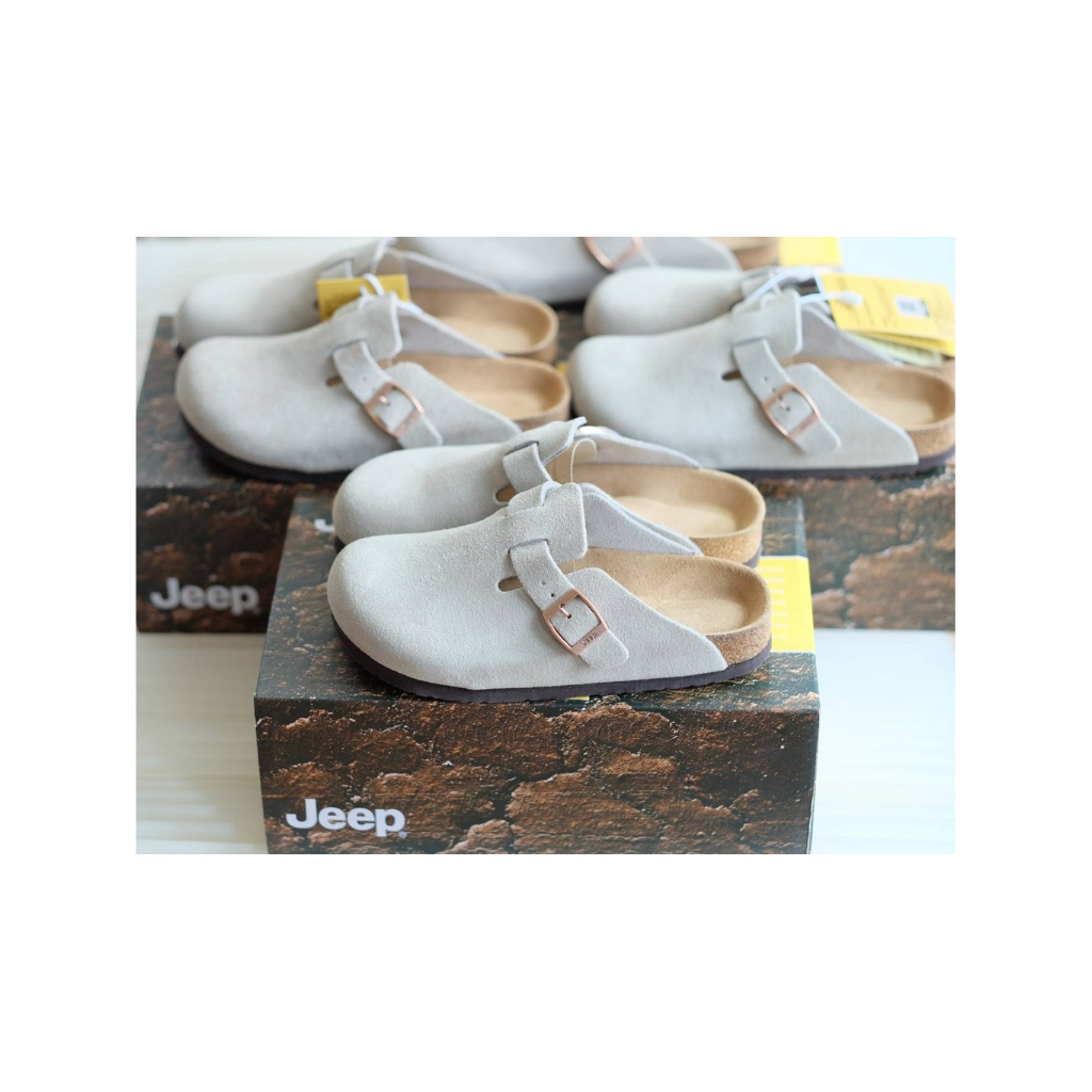 [พร้อมส่งในไทย🇹🇭]Jeep clog Boston (White-Grey)[มือ 1 ของแท้💯%]