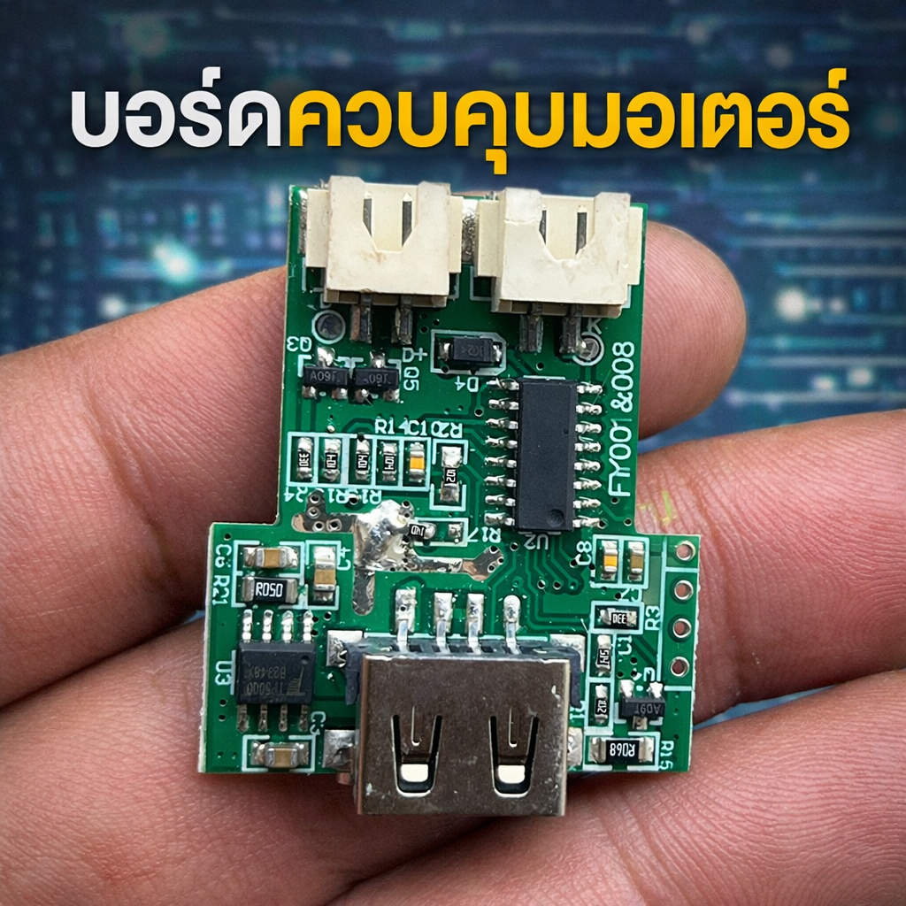 บอร์ดควบคุมมอเตอร์ สำหรับงานทดลอง/วิจัย ราคาต่อ 1 ชิ้น พร้อมพอร์ตชาร์จ Type-C