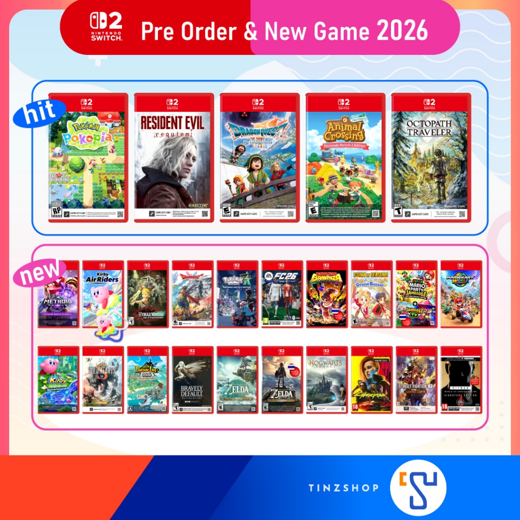 [Switch2] (AAA) Nintendo Switch 2 Game รวมเกม NS2 ชุด AA >> pokopia , resident Quest VII Pokemon Z-A FC26 Kirby Mario