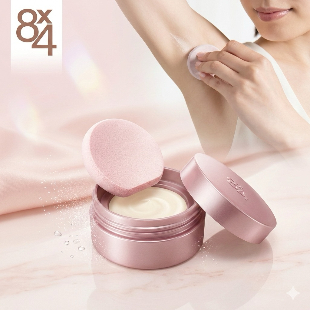 พร้อมส่งในไทย 8×4 Deodorant Pate  เป็นโรลออนระงับเหงื่อที่มาใน ตลับครีม + พัฟ