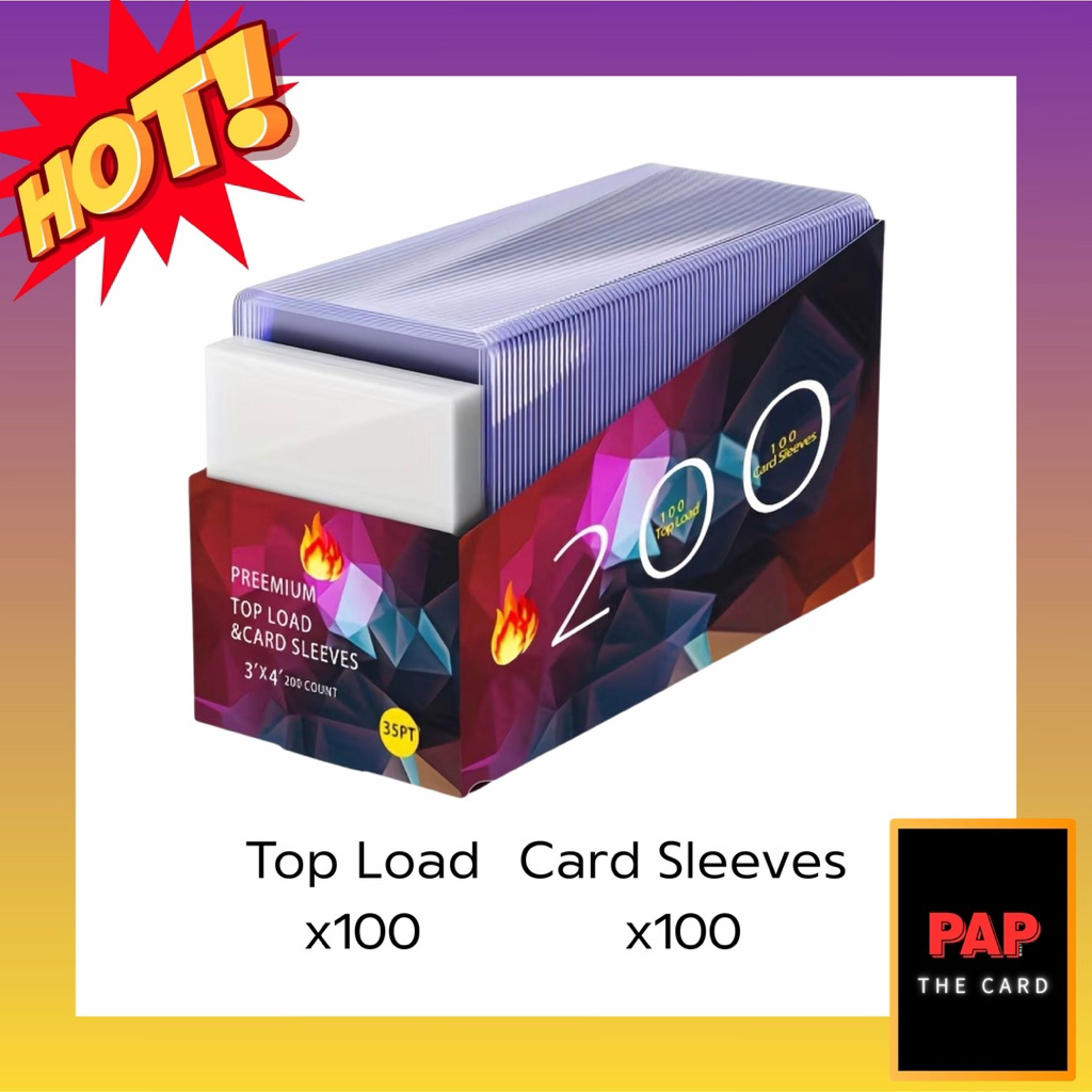 [พร้อมส่ง]Toploader+sleeves 100*100 35PT (Blue) ใช้กับการ์ด sport tcg (Onepiece Pokemon Megic อื่นๆ)