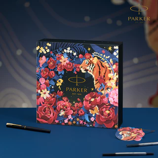สลักชื่อฟรี Parker Tiger Sniffs Rose Gift Set Series Vector XL Rollerball Pen ปากกาปาร์คเกอร์ เซ็ทเสือกุหลาบ