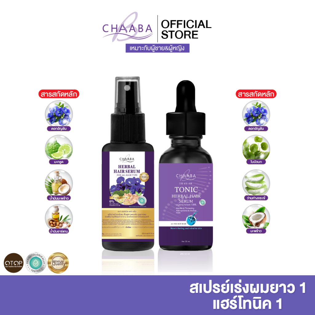 [เซรั่มแฮร์โทนิค 1ขวด + สเปรย์ผมชบา1ขวด] เซรั่มผม คิ้ว ลูกผมไรผม สเปรย์ผมหอมชบา ส่งฟรี ของแท้บริษัท
