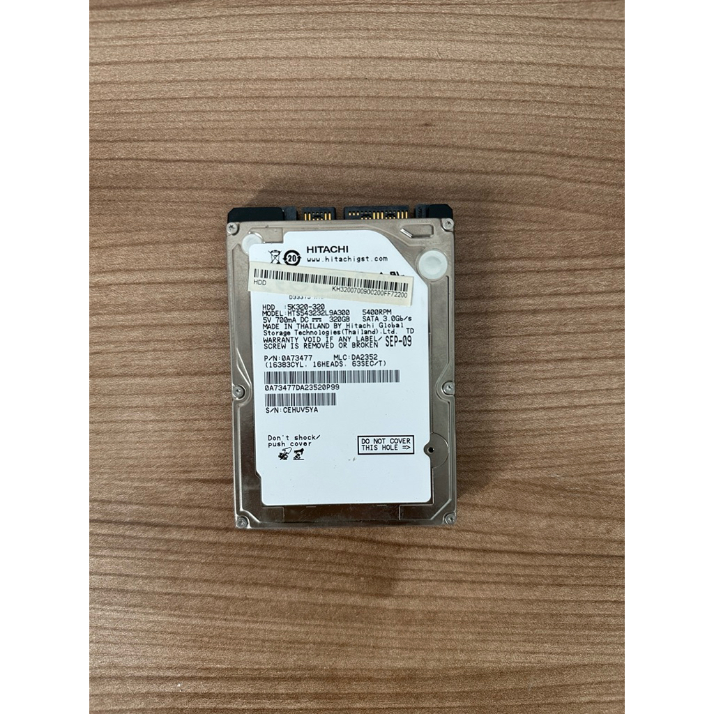 ฮาร์ดดิสก์ไดรฟ์มือสอง(HDD) 320 GBยี่ห้อ Hitachi รุ่น HTS543232L9A300 / HDD มือสอง พร้อมใช้งาน