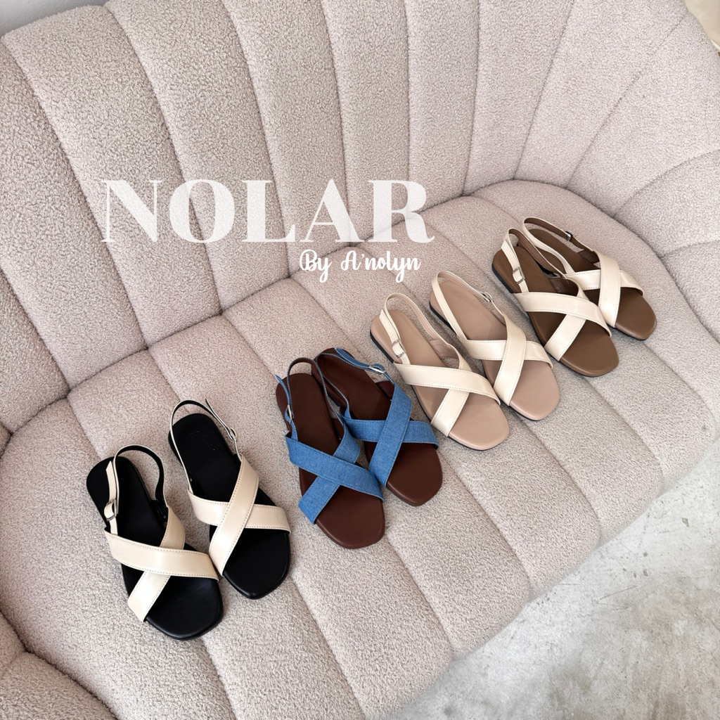 A’nolyn รุ่น NOLARรองเท้าแตะรัดส้น ดีไซน์สายคาดไขว้ สายปรับระดับได้