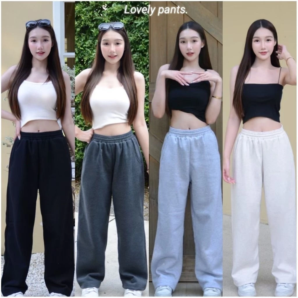 กางเกงวอร์มขาปล่อย ไม่ใช่ผ้าสำลี ชายหญิงใส่ได้ ใส่แล้วไม่ร้อน ผ้าระบายอากาศได้ดี รุ่นสูง 140 150 160 170 175 cm