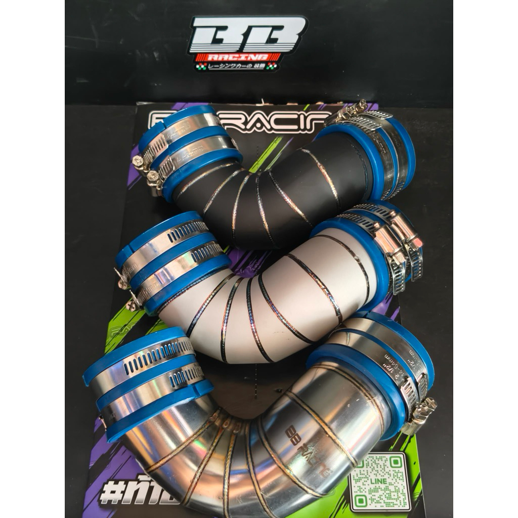 ท่อกรองเลสพร้อมลูกยาง VESPA150 แท้💯 BBRACING VESPA125 เวสป้า125 เวสป้า150 คอกรองเลท SPRINT PRIMAVERA