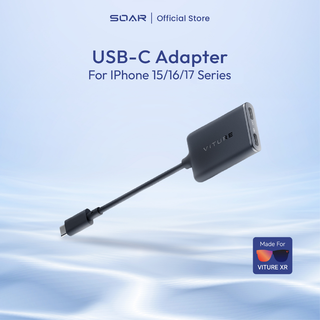 VITURE USB-C XR Charging Adapter for lphone 15/16/17 แปลงภาพ 3D ล็อคหน้าจอ หลายหน้าจอ 3DoFSpatial 3D