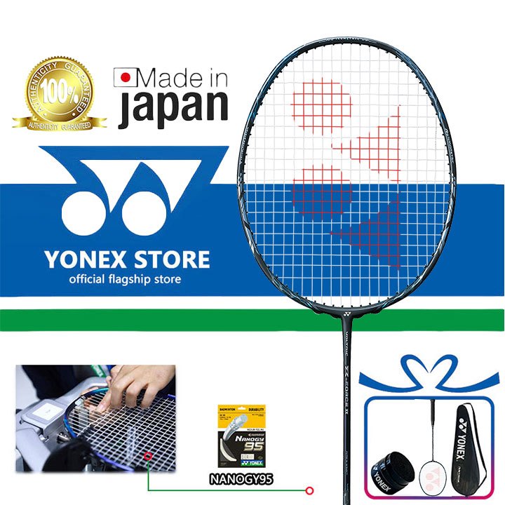 Z FORCE II BLACK   ไม้แบดมินตันเต็มตัวคาร์บอนนาโนลา re 1000 Z เดี่ยว 4 U 26-32 ปอนด์ 83 gBPSI
