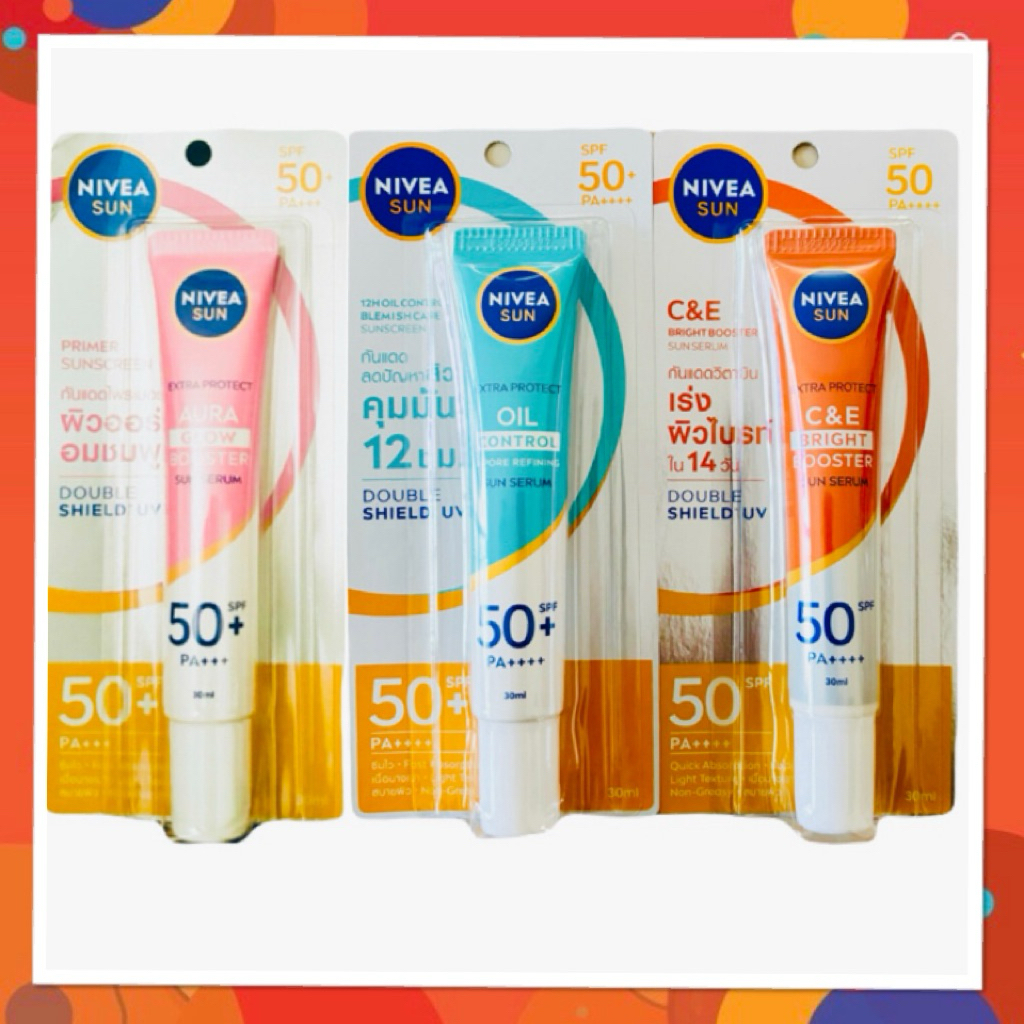 30 ml นีเวีย Nivea Sun C&E SPF50+ PA++++ 30ml นีเวีย ซัน ซี แอนด์ อี SPF50+ PA++++ 30มล. กันแดด นีเวีย สำหรับผิวหน้า