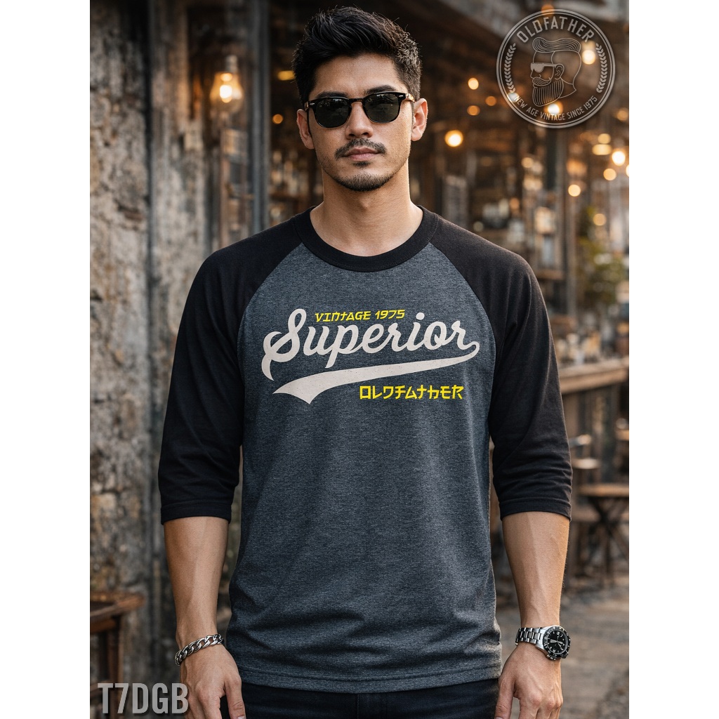 เสื้อแขนสามส่วนวินเทจ Superior JP 1975 Vintage ( รหัสสินค้า T 7 )