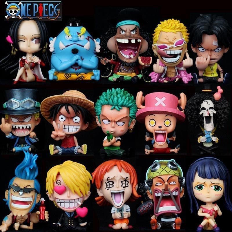 ตุ๊กตาฟิกเกอร์ One Piece Luffy Zoro Sanji Solon Ace Nami Roronoa Chopper Usopp BROOK ของเล่นสําหรับเด็ก