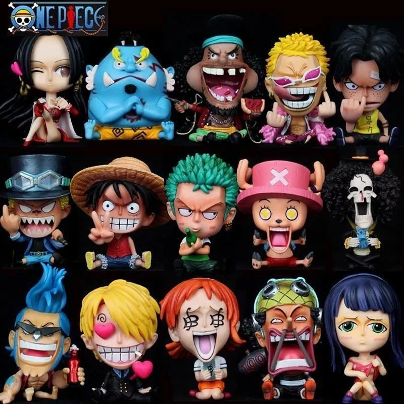 ตุ๊กตาฟิกเกอร์ One Piece Luffy Zoro Sanji Solon Ace Nami Roronoa Chopper Usopp BROOK ของเล่นสําหรับเด็ก