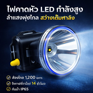 ไฟฉายคาดหัวLED 70W แบตเตอรี่ลิเธียม3000mAh ใช้งานได้ยาวนาน T…