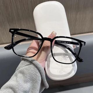 แว่นตา0-400° แว่นกรองแสงสีฟ้า แว่นตาคอมพิวเตอร์ กรอบใสสี่เหลี่ยม เครื่องประดับแฟชั่นสไตล์เกาหลี ราคาถูกและทนทาน