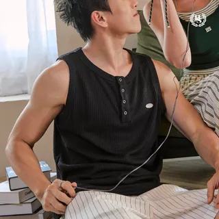 Highschool Summer Collection : Clubhouse Summer tank top เสื้อกล้ามซัมเมอร์ แบบถัก คอกลม - TPB02155