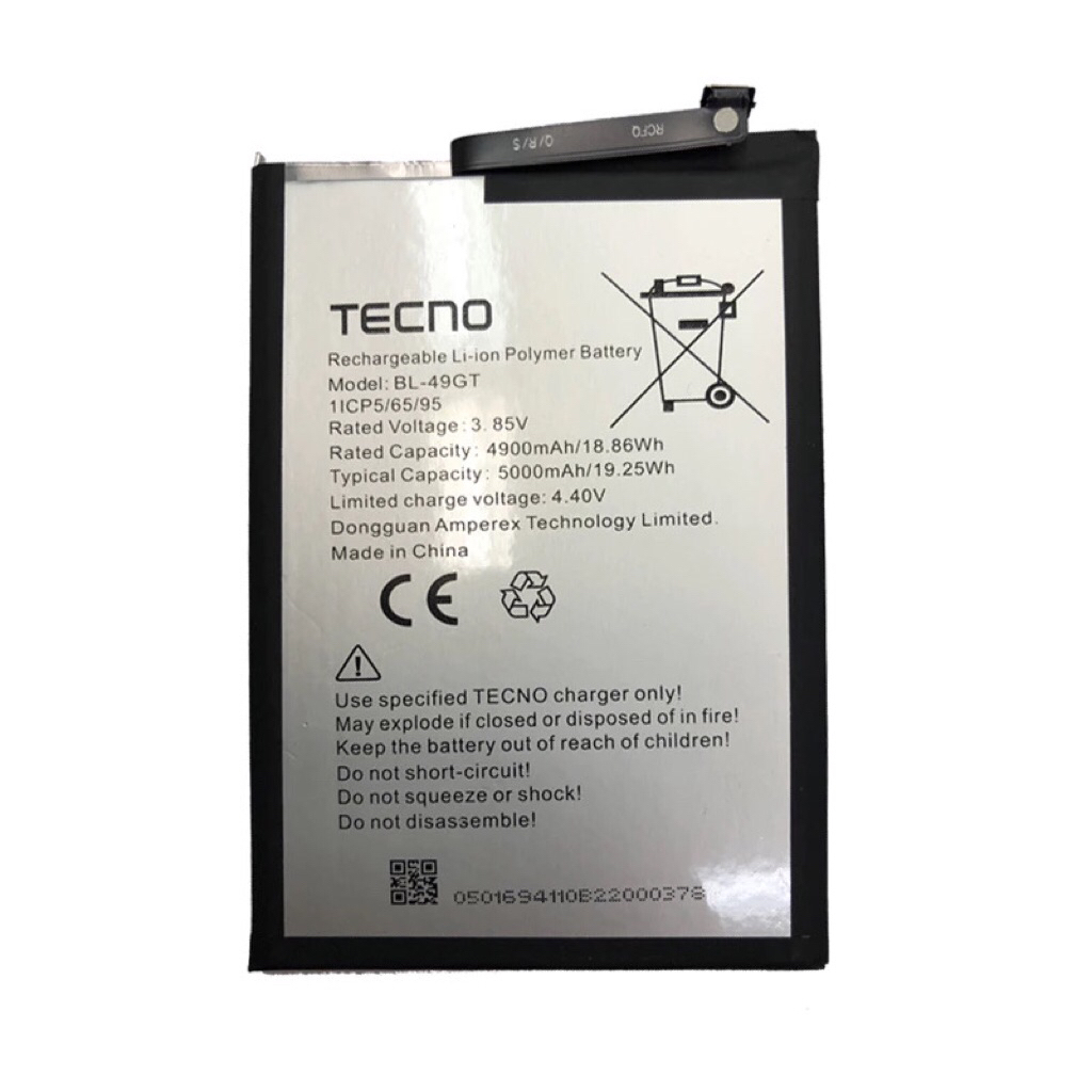 แบตเตอรี่ Tecno Camon 17 / CG6 / CG7 battery BL-49GT 5000mAh รับประกัน 3 เดือน