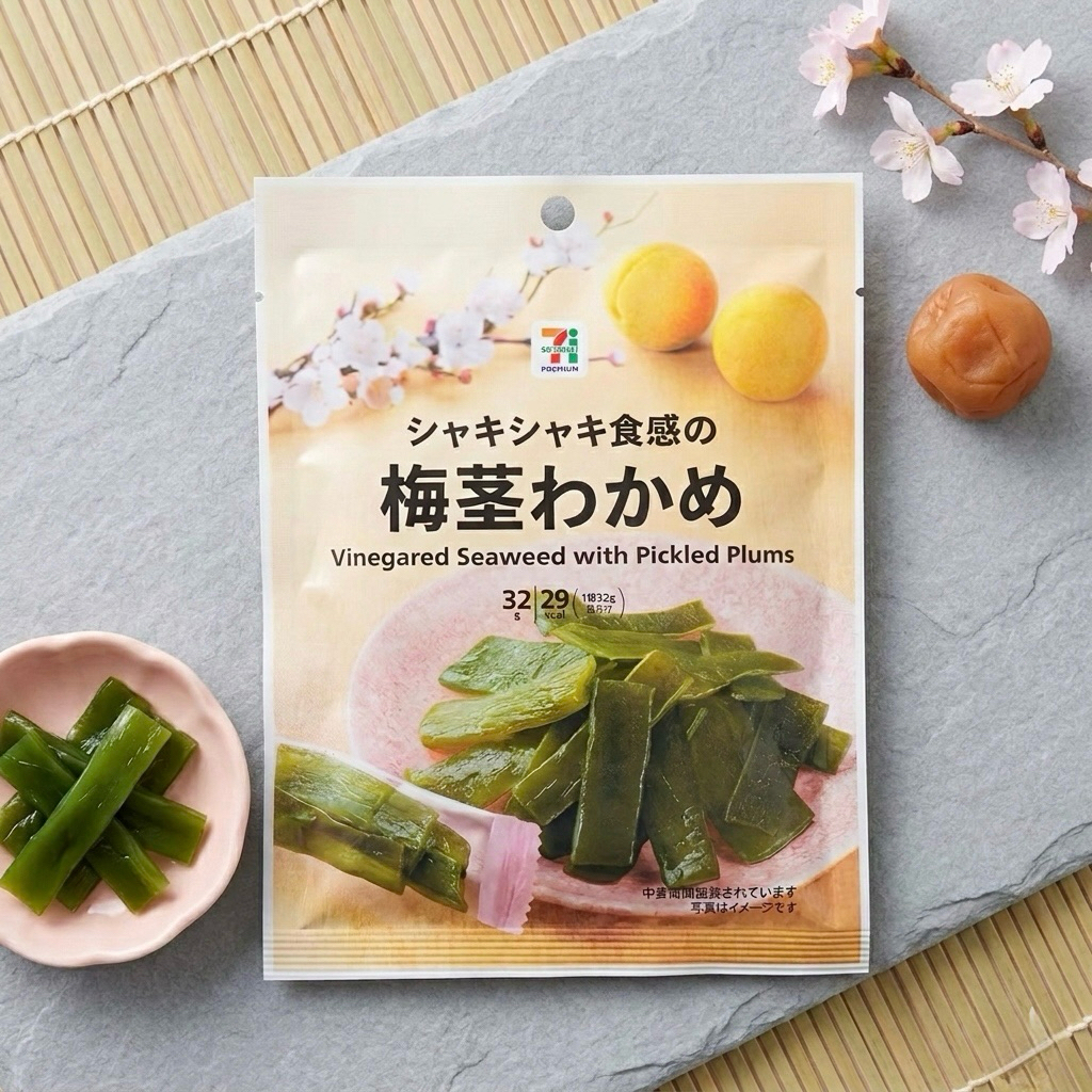 สาหร่ายญี่ปุ่นดองบ๊วย 7-11ญี่ปุ่น กรึบๆเคี้ยวเพลิน