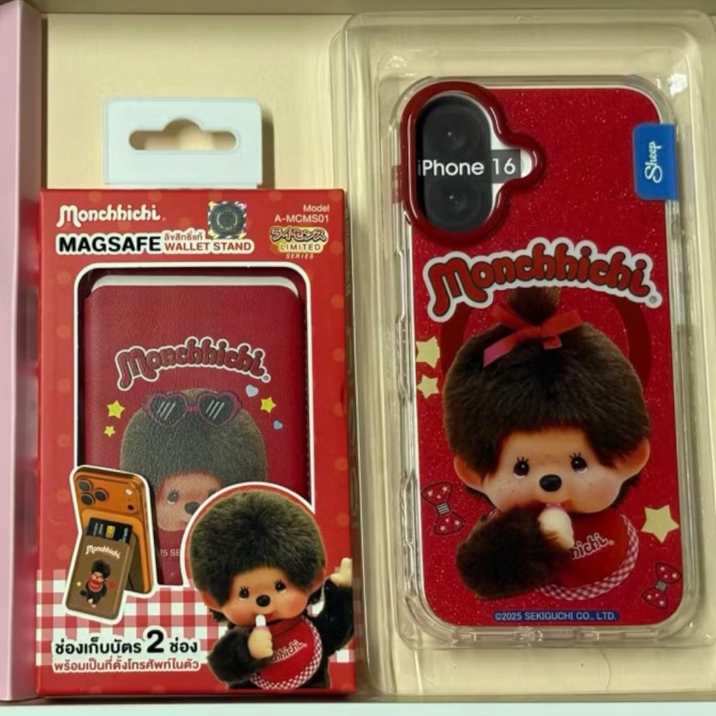 เคสSHEEP  iPhone 16 Monchhichi+wallet ของลิขสิทธิ์แท้💯%