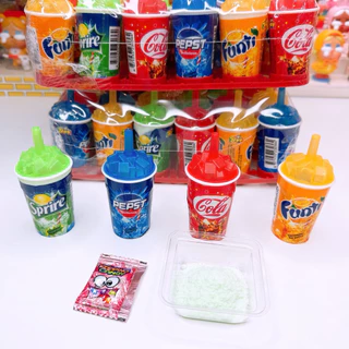 แคนดี้แก้วน้ำผงอัดลม และ ผงเป๊าะแป๊ะ แบบดูด 4 รส (1 แพ็ค 30 ชิ้น)