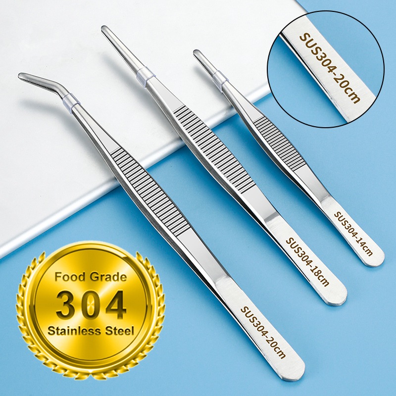 ปากคีบอย่างดี forceps ที่คีบ สแตนเลส 304 Stainless Steel แหนบยาว ฟอร์เซป