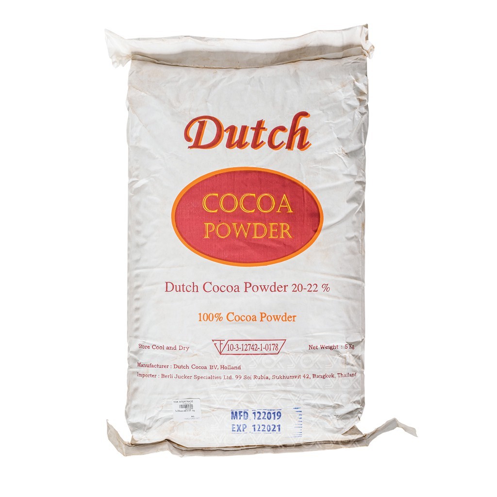 Dutch โกโก้ผง Cocoa Dutch Cocoa Powder (20-22% Cocoa Butter) ตรา Cocoa Dutch  ขนาด 5Kg