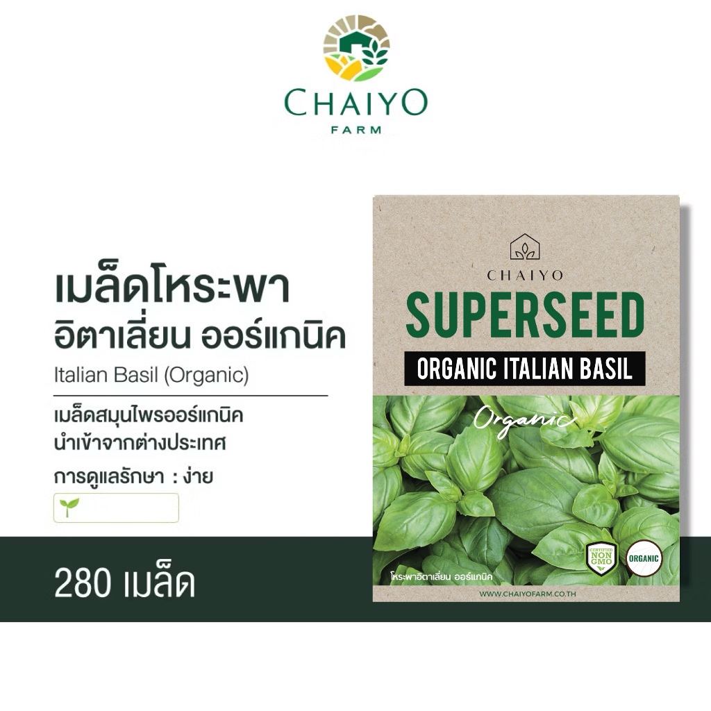 เมล็ด ITALIAN BASIL (Organic)  โหระพาอิตาเลี่ยน ออร์แกนิค