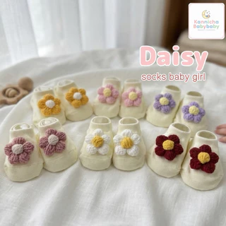 [พร้อมส่ง]ถุงเท้าเด็กอ่อนน่ารัก รุ่นDaisy love ถุงเท้าข้อสั้น