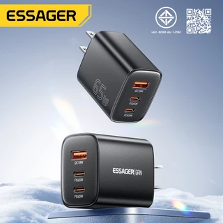 Essager อะแดปเตอร์ชาร์จเร็ว GAN 65W Type-C และ USB-A สำหรับโทรศัพท์และแล็ปท็อป