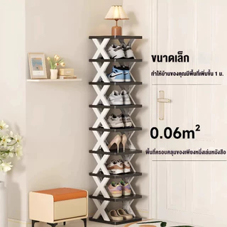 ชั้นวางรองเท้าหลายชั้นแบบเข้ามุม ชั้นวางรองเท้าDIY แบบเรียบง่าย วางข้างประตูบ้าน หอพักฯ ตู้รองเท้าขนาดเล็ก