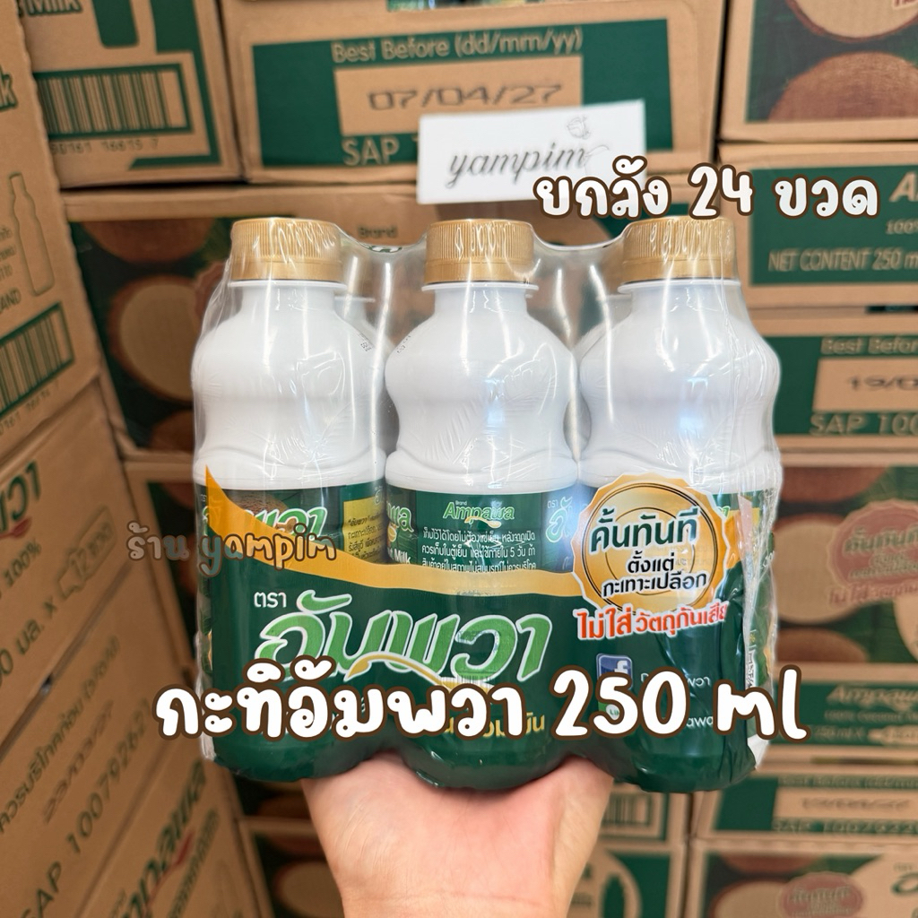 กะทิอัมพวา 250 มิลลิลิตร ยกลัง 24 ขวด