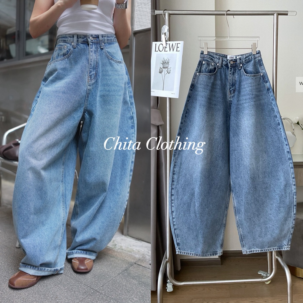 📍พร้อมส่ง📍🇰🇷FSY🇰🇷61869 Balloon Denim กางเกงยีนส์ทรงบอลลูนรุ่นใหม่ล่าสุด เข้ารูปช่วงเอว เพิ่มความกว้างบริเวณสะโพก