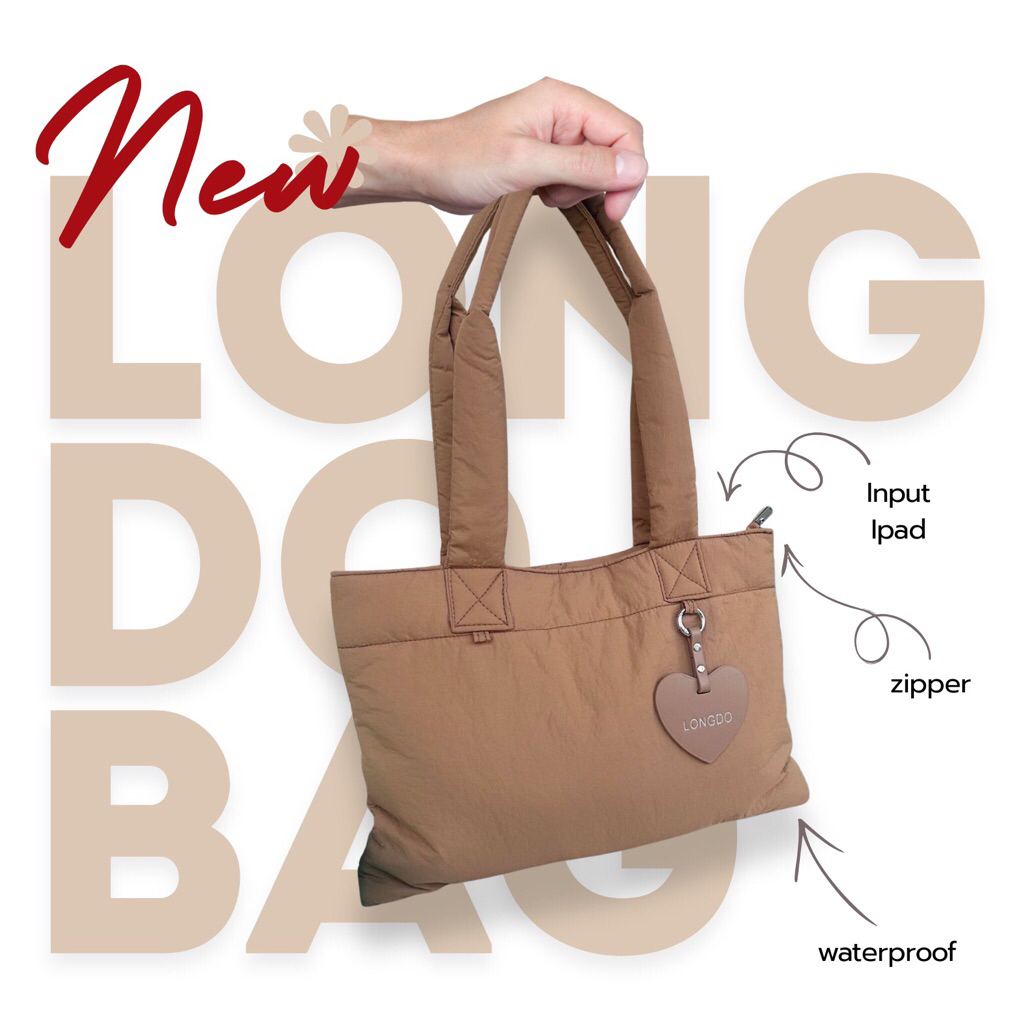 [BEST SELLER] กระเป๋าสะพายข้าง Longdo bag ผ้าไนลอน กันน้ำ ขนาดใส่ ipad ได้ แถมฟรี! พวงกุญแจหนังรูปหัวใจ