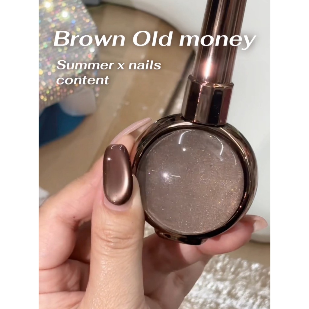 Brown Old money Cateye Summer girl  X Nails content ( SP 263) สีลูกแก้ว ราคาต่อขวด ชุดน้ำยาทาเล็บ