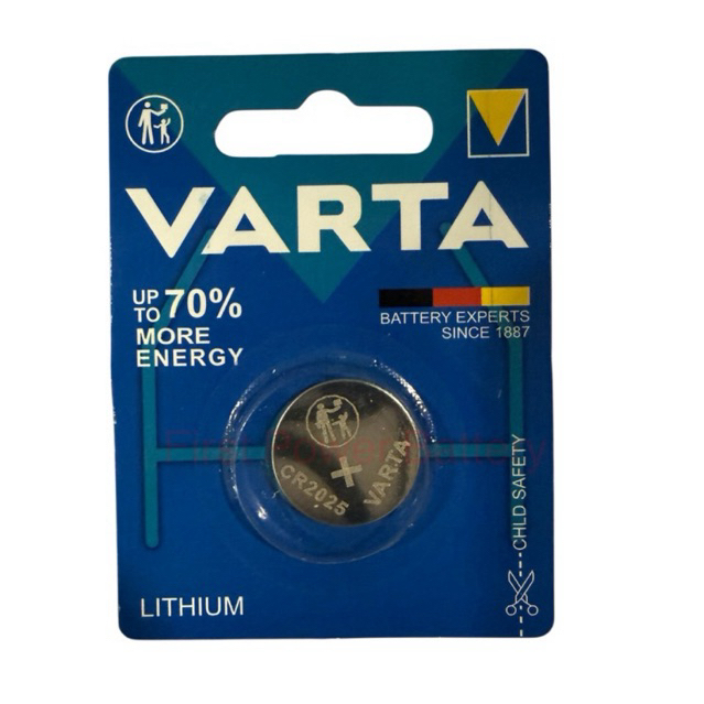 VARTA BATTERY CR2025 Lithium3V แพค1ก้อน(บริการส่งด่วนรับสินค้าภายในวัน*)